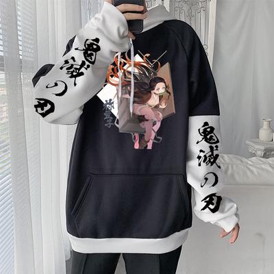 Japanese Anime Demon Slayer Kamado Nezuko Unisex Sweatshirts Kawaii Manga Graphic Spring Hooded Pullovers Women Men Oversized Hoodies