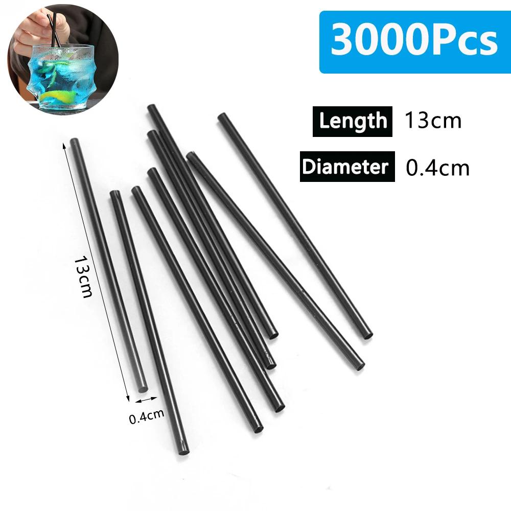 50/500/3000PCS Black Straws Flexible Drinking Straws Curved Bendable Plastique Drink Tube Straw Wedding Bar Party Accessories