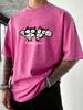 Found You Cartoon Cats Print Men Washed T Shirts Casual Hip Hop Sportswear Man Running Short Sleeves Multicolor Cotton TShirt
