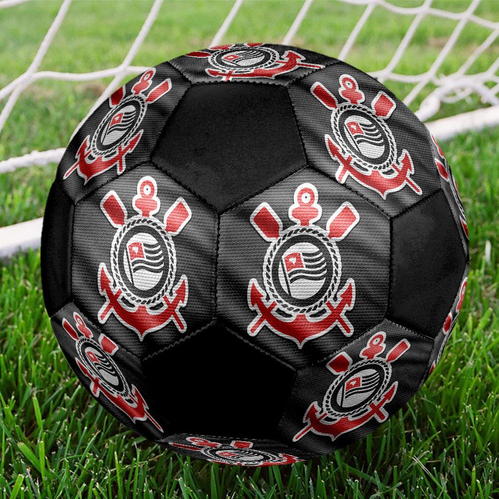 Sport Club Corinthians Paulista Size 5 Soccer Ball, Machine-Stitched PVC, Durable & High Bounce, All Ages Fit, Fan Merchandise, Matches & Outdoor Use.
