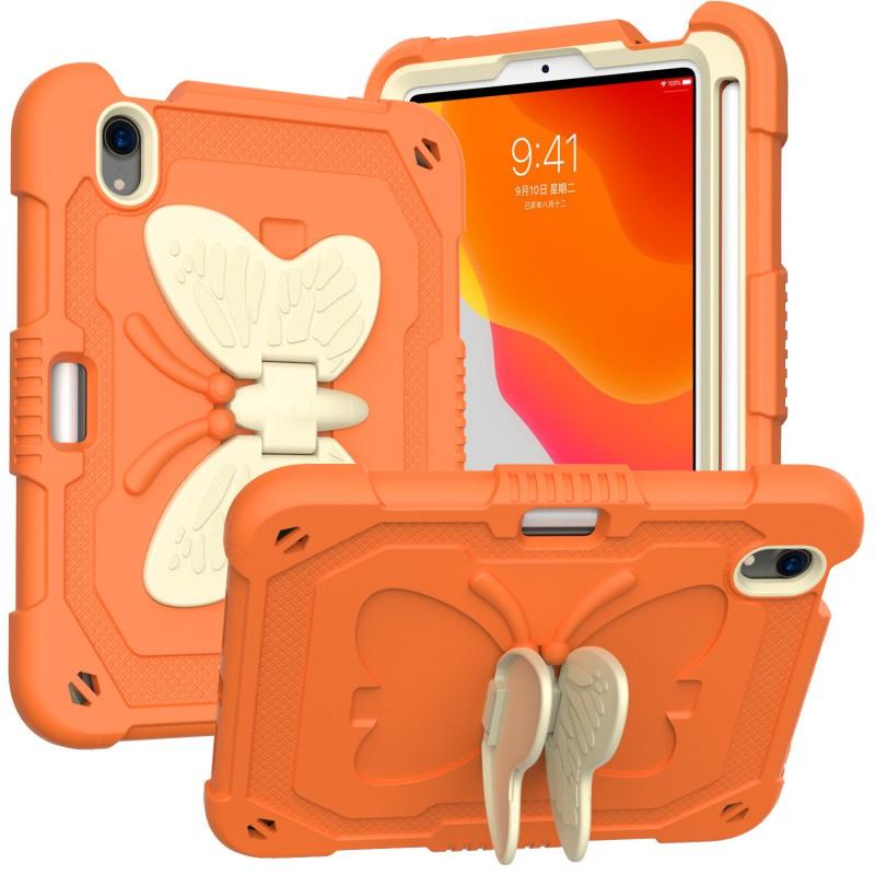 Butterfly Design Silicone Case With Adjustable Stand IPad Mini 6 Kids Learning Anti-Slip Shockproof Cover