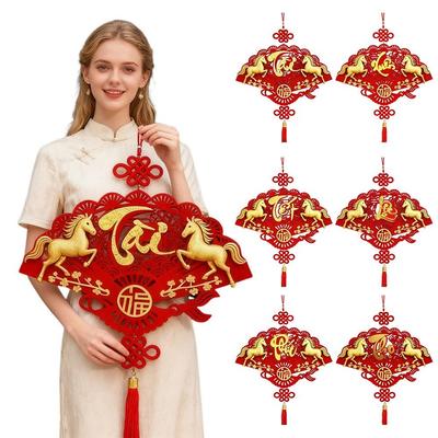 Plstěný 2026 Koňský jarní festival Závěsná ozdoba Třásně Vietnamský Vietnamský lunární ornament Novoroční přívěsek Novoroční dekorace