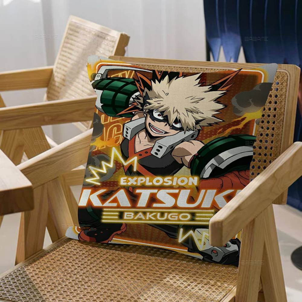 Anime B-Bakugo Katsuki Dekorativní Estetika Místnosti Povlak na Polštář Domácí Dekorace Ložnice Pohovka Postel Pohovka Potah na Polštář 45x45