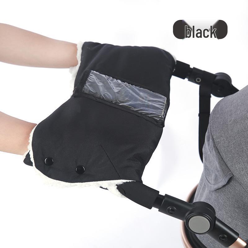 Winter Windproof Baby Stroller Handle Gloves with Thick Wool Lining