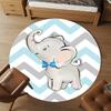 1pc Elephant, Bowtie Round Chair mat Area Rug - Non-Slip, Floor Mat for Office, Bedroom, Ideal home decor Christmas Gift p0811457