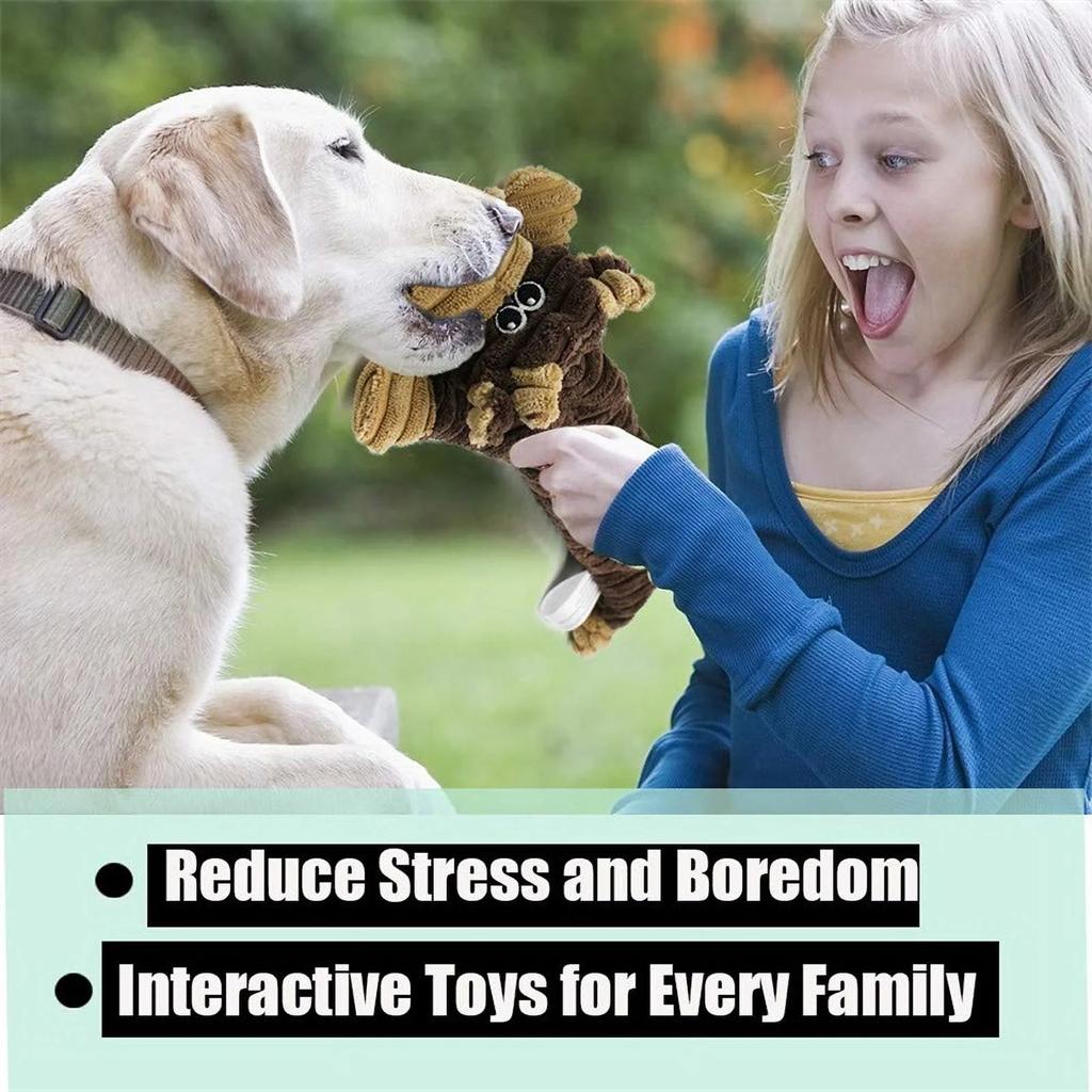 Pet Sound Bite-Resistant Unfilled Plush Animal Skin Toy Corduroy Farm Pig Cow Dog Shape 14.2IN