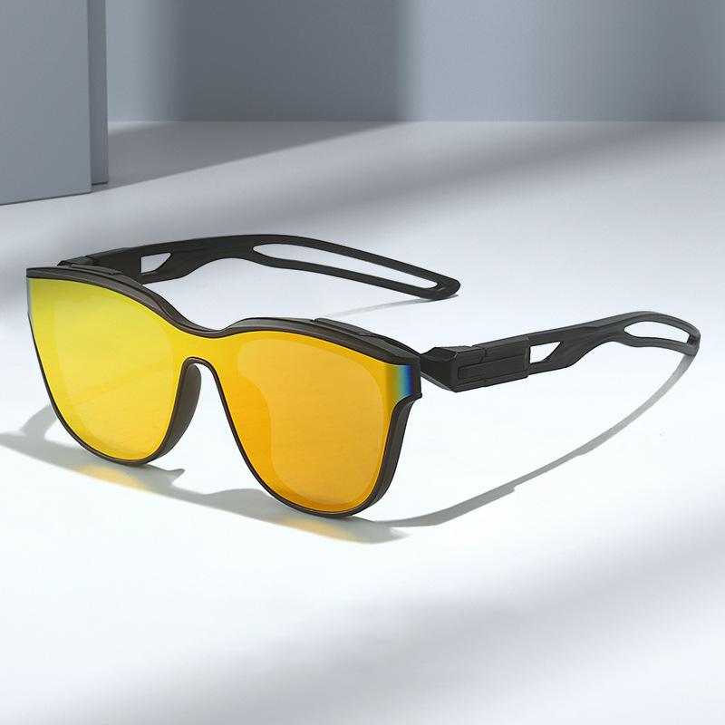 New retro sports eye protection, cycling windproof goggles, hollow mirror legs, curved sunglasses