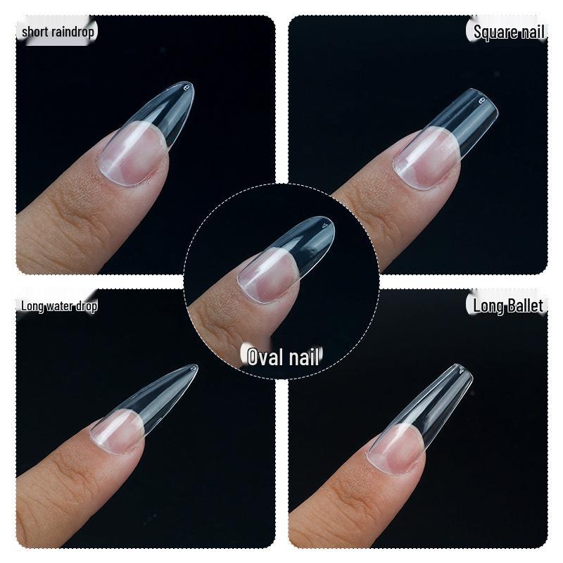 Seamless Manicure: Square to Water Drop Shape Oval Wearable Nails Fake Fingernail Stickers