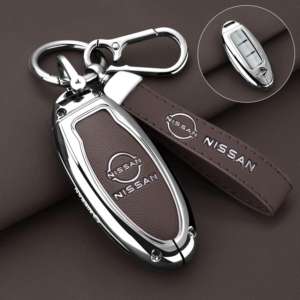 Zinc Alloy Leather Car Remote Key Case Cover Shell For Nissan X-Trail Kicks T31 T32 Qashqai Juke J10 J11 Tiida Altima Pathfinder G555