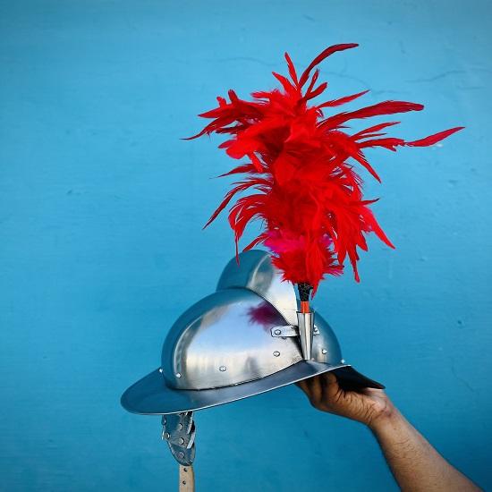 Morion Spanischer Helm, tragbarer Kostüm-Kesselhut-Helm, LARP-Kostüm-Kollektion, Halloween-Geschenk, Weihnachtsgeschenk, Geschenk für Ehemann