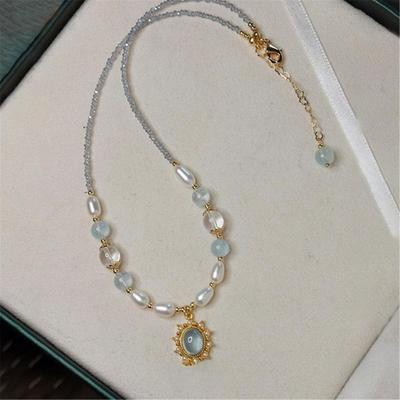 Elegant Sea Blue Necklace Cool Pendant Necklace Suitable for Youthful Women and Jewelry Enthusiasts Seeking Unique Style