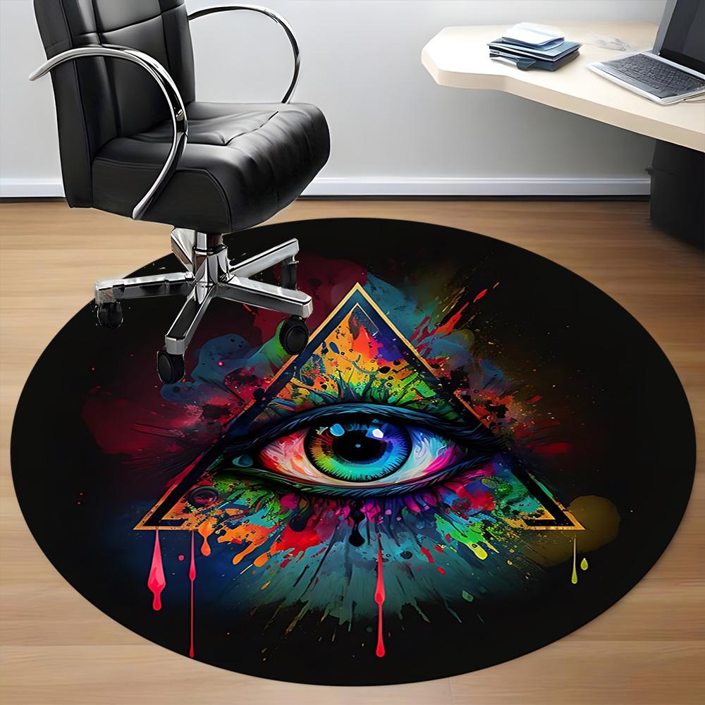 1pc Eye Triangle Chair Carpet for Office, Non slip, Soft and Durable Office Rug