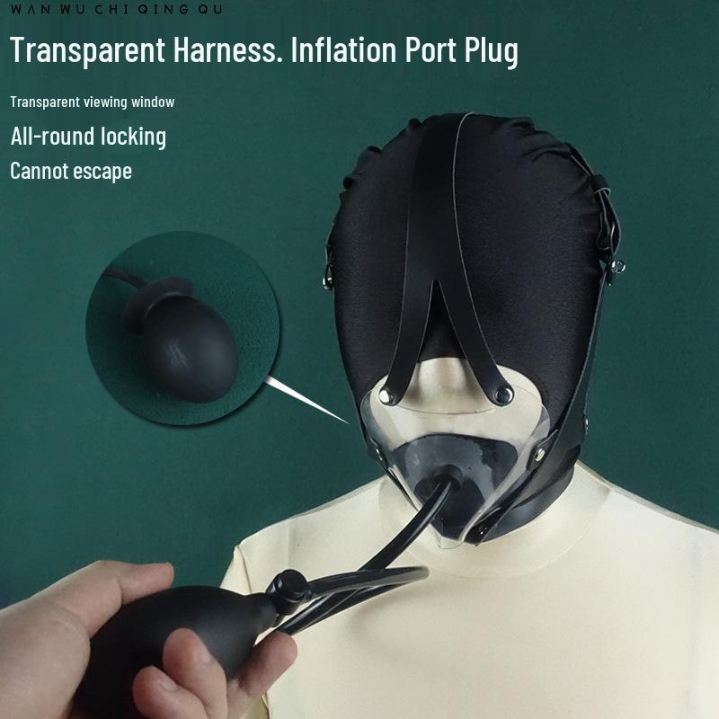 Inflatable Harness Hood with Large Port & Gag for Training
