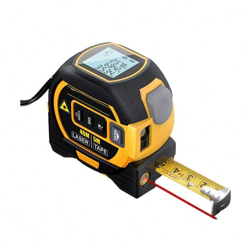 3 In1 Digital Laser Tape Measure Distance Meter 40M 60M Measurement Tool 5M Laser Measuring Tape With LCD Digital