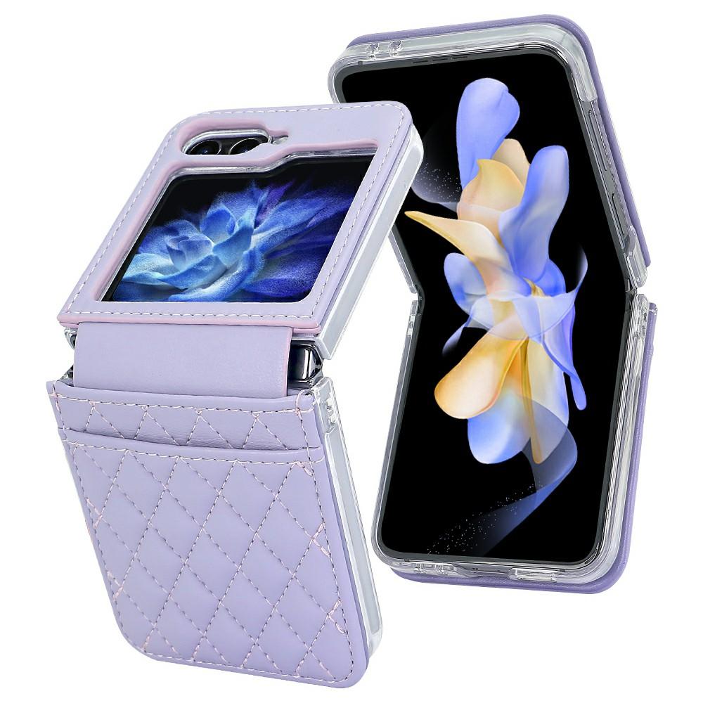 For Samsung Galaxy Z Flip7 FE 5G/Z Flip6 5G Case with Strap Card Slot PU+PC Phone Back Cover