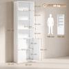 Bookshelf, 6-Tier, 60 x 24 x 182 cm, 4 Open Compartments, 2 Doors, White