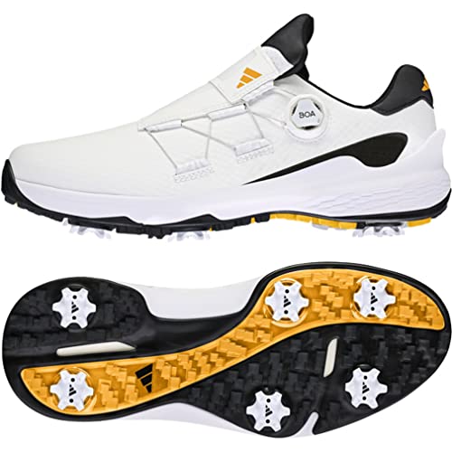Мужские гольф-ботинки Adidas Zedz 23 с шипами-диском, Boa, Размер 30, Белые с темно-синим