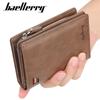 Baellerry Men's and Women's Zipper Short Wallet with Multiple Card Slots and Vertical Mini Coin Purse