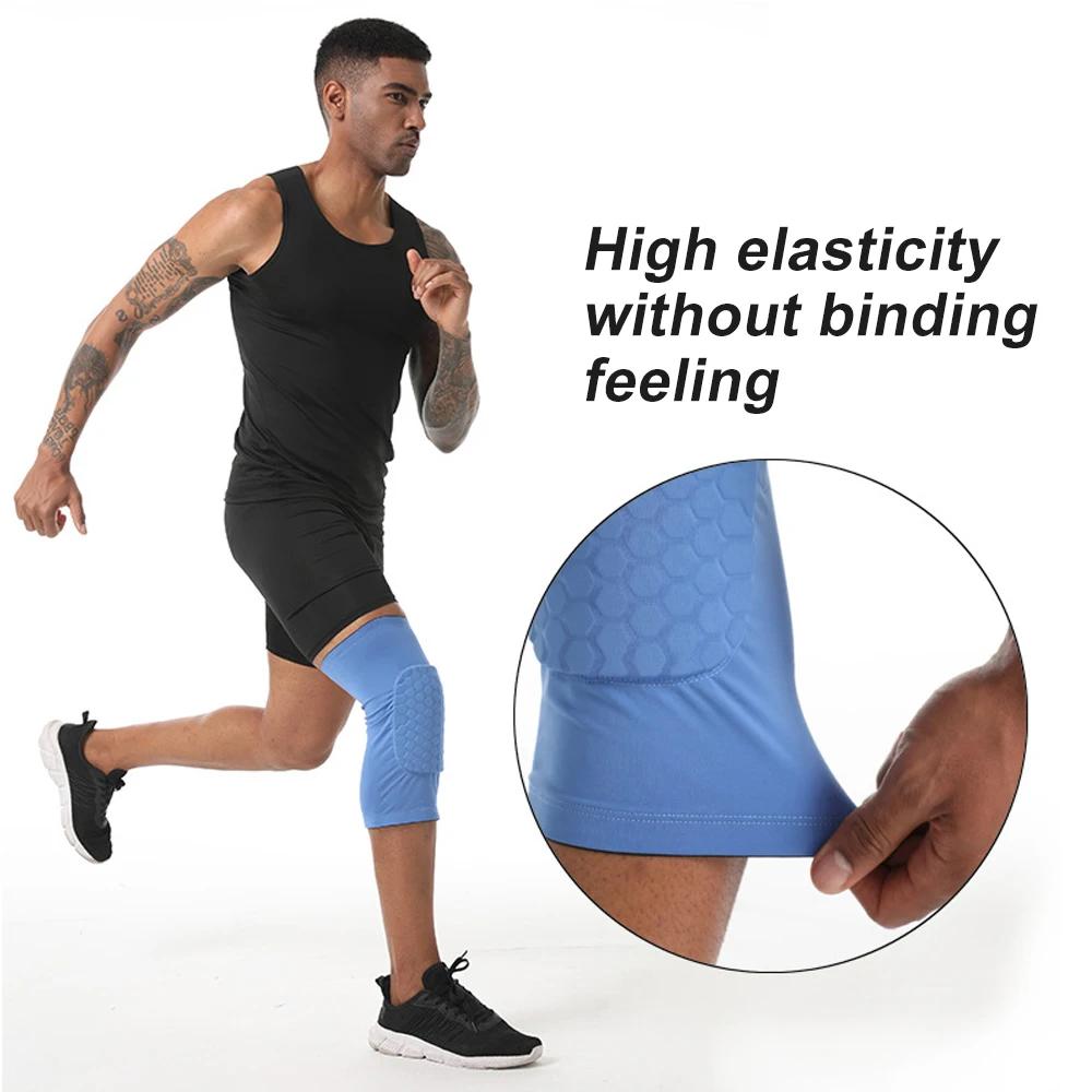 1Pcs Knee Pads Honeycomb Short Support For Youth Adults,Basketball Knee Guard Brace Compression Sleeve For Bike Sports