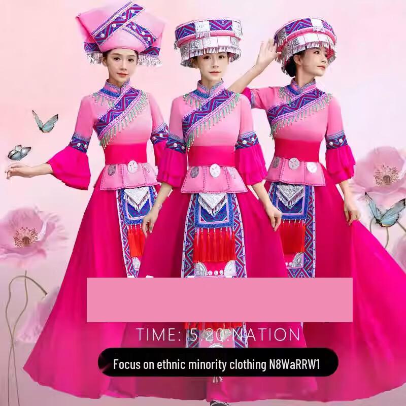 Women s Blang Ethnic Performance Costume Set