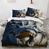 Crocodile Duvet Cover Pillowcase Horror Animal Alligator Bedding Set Adult Boy Girl Bedroom Decoration Single Double Size