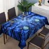 Blue Sky Black Bare Tree Branch Forest Print Tablecloth Scalloped Edge Waterproof Rectangular Table Cover Modern Dining Home