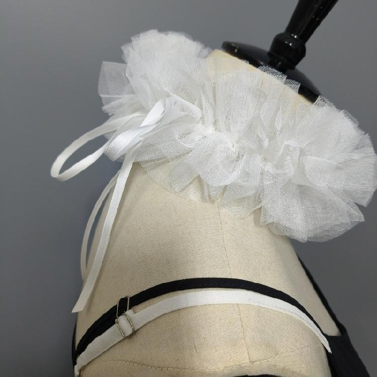 Elizabethan Mesh Ruffle False Collar Choker and Faux Wrist Cuffs for Renaissances Fairs and Theatrical Performances