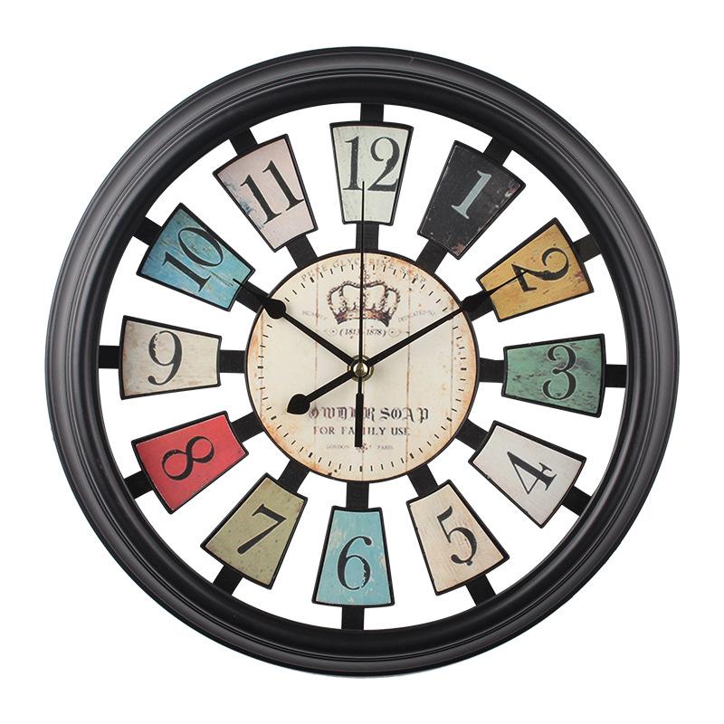 

Новые настенные часы с шестеренками, настенные часы для гостиной, настенные часы для дома, часы в стиле ретро высокого класса 33Cm black