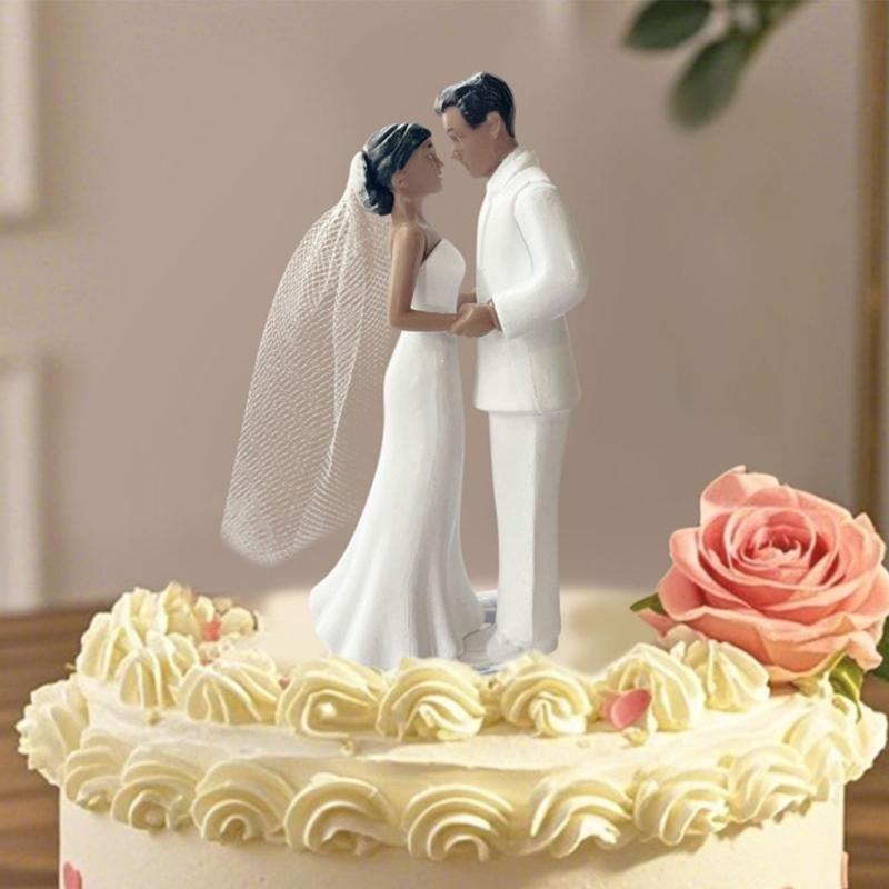 Plastic Bride And Groom Cake Top Couple Figure Wedding Cake Decoration For Engagements Reception Table Centerpieces