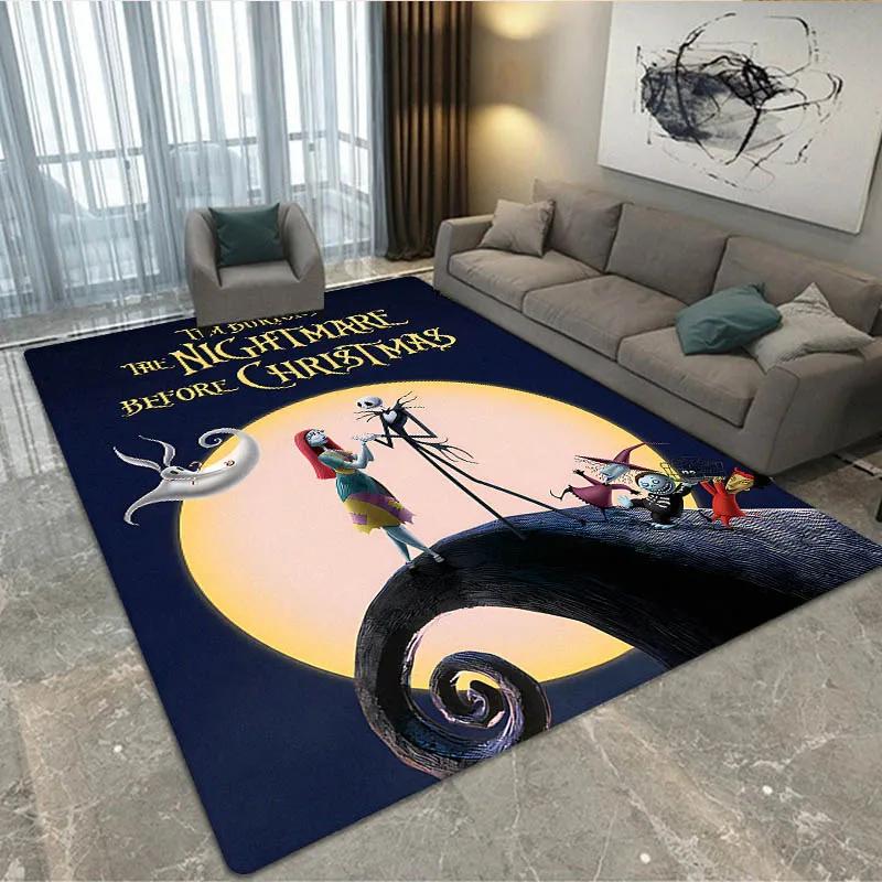 Halloween The Nightmare Before Christmas Teppich Wohnzimmer Schlafzimmer Teppich Rutschfester Teppich Zuhause Schlafzimmer Dekoration Geburtstagsgeschenk