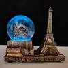Creative Luminous Eiffel Tower Snow Globe Music Box - Retro Desktop Decoration