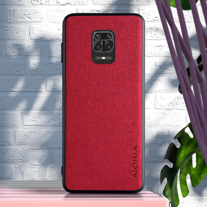 

Textile Case for Xiaomi Redmi Note 9 9S 8 Pro 7 Pro Soft TPU around edge Hard PC 3in1 material Redmi Note 7 красный