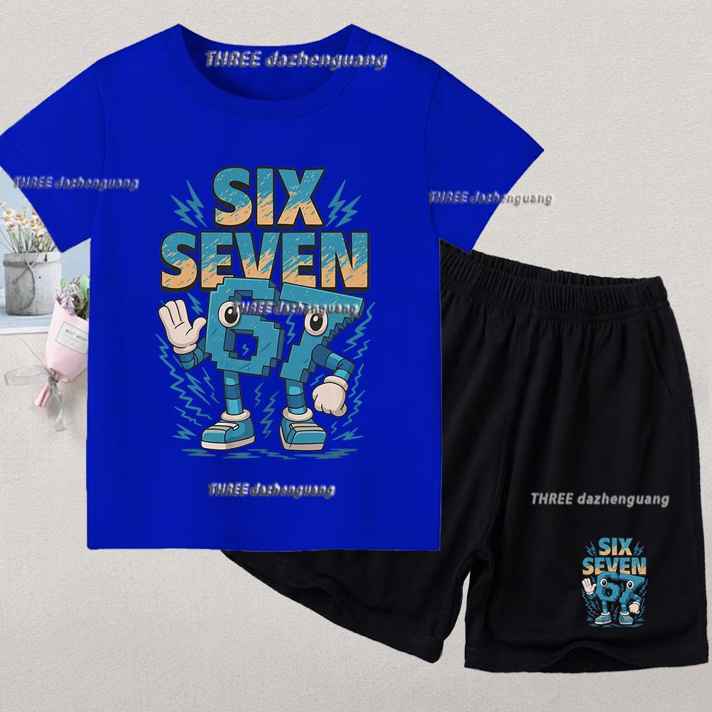 Boy's T-shirt Set Summer Sports Kids Set Children's Short Sleeve Shorts Two-Piece Set