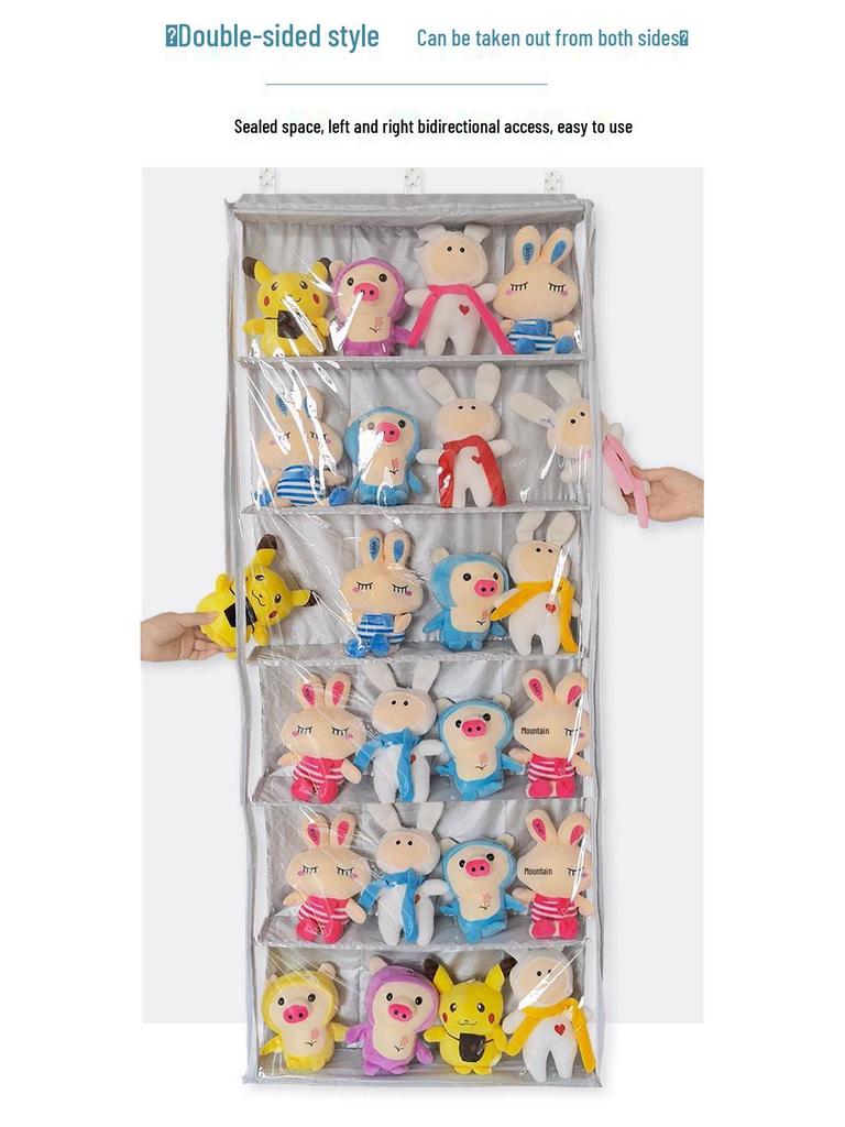 Plush Doll Hanging Storage Bag: Moisture & Dust-Proof Door & Wall Organizer