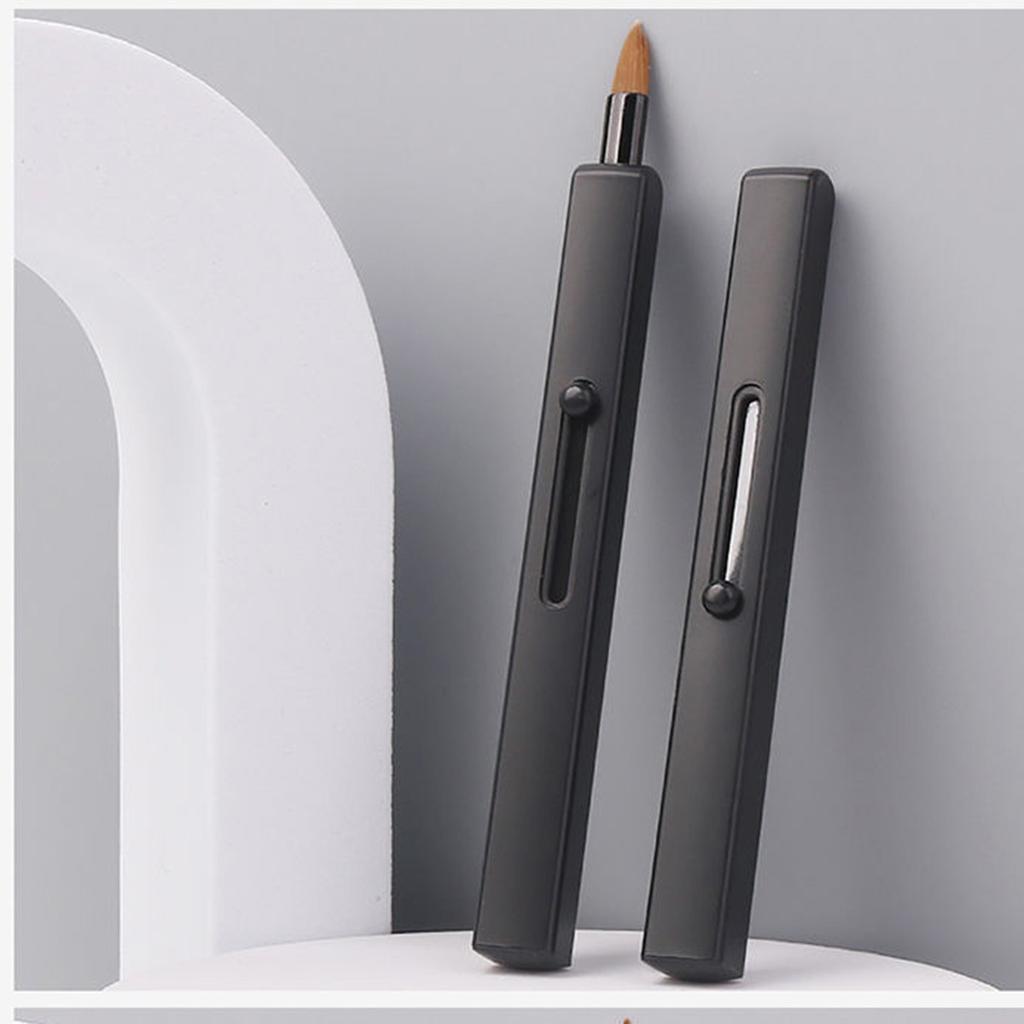 Portable Double-Ended Retractable Lip Brush with Lid | Lipstick & Lip Liner Brush | Beginner-Friendly Makeup Tool