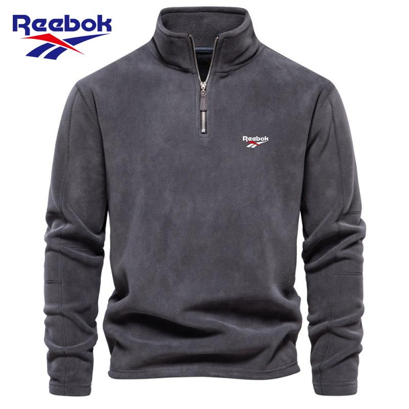 

Reebok 2026 Чоловіча осінньо-зимова новинка з вишивкою, зі стійкою-комірцем, напівблискавкою, з довгим рукавом, світшот, модний повсякденний флісовий топ M