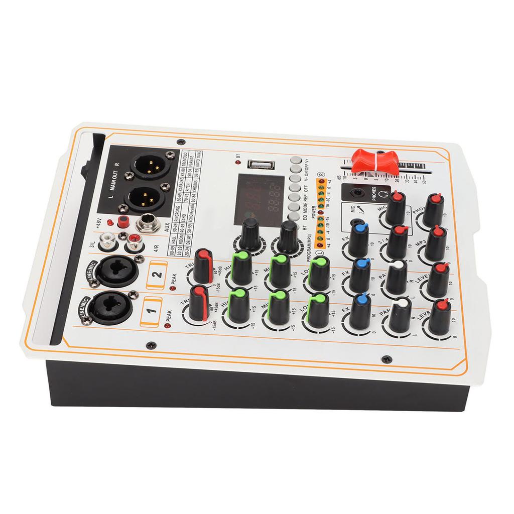 4 Channel Mixer Multifunction 48V Power Stereo Recording 4 Channel Mixing Console 100‑240VUS Plug