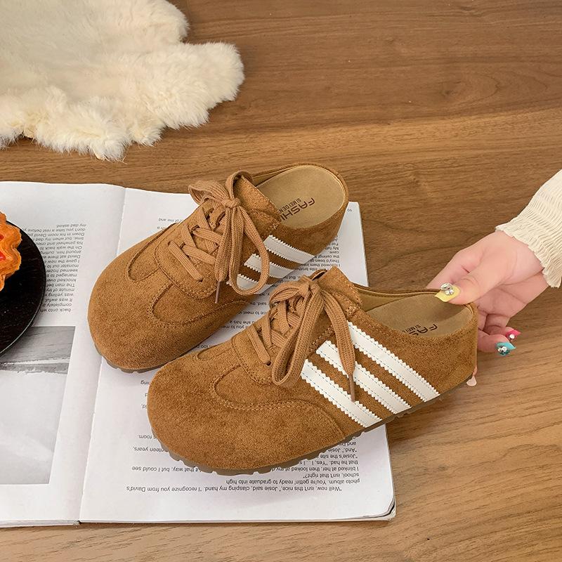 Dexun Shoes Women's 2025 New Spring and Autumn Flat Bottom Inner Height Increase Retro Casual Versatile Sports Shoes Super Hot Soft Sole