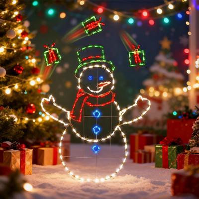 1-3PCS Festive Christmas Snowman Glowing Decoration for Window Display Holiday Scene Decor Ornament Craft Decorative Figurine