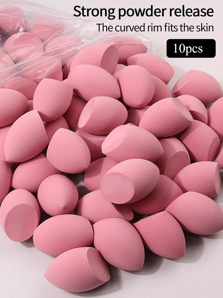 10pcs Powder Blending Makeup Sponge Beauty Egg Set For Liquid Cream And Powder, Multicolor Without Latex Suitable For All