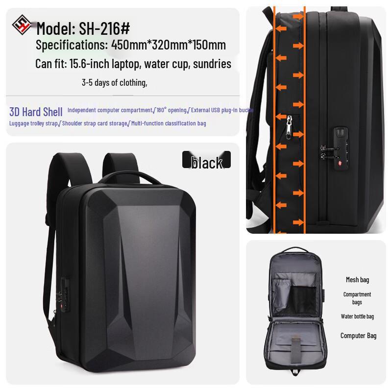 Li Shen Hard Shell Business Laptop Backpack