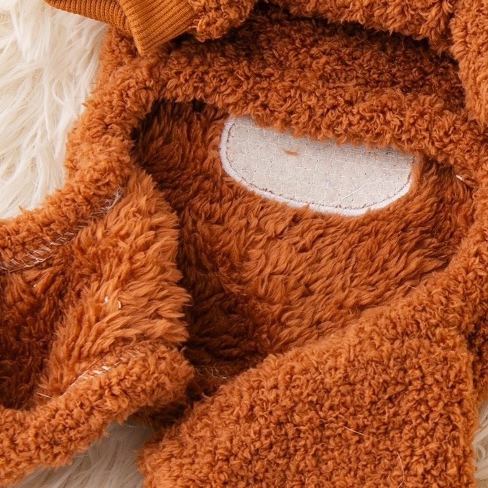 Cozy Dog Plush Jumpsuit Soft Fleece Winter Dog Clothes Four Legged Plush Coat  Daily Walk