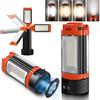 Rechargeable 12000mAh Camping Light with Adjustable Stand | Cordless Work Light with 3 LED Lamp Heads, 2200 Lumens Dimmable Magnetic Emergency