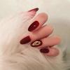 24 peças de adesivos para unhas vermelhas, unhas postiças, bordô, nail art, unhas rápidas