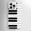 Music Piano Keyboard Phone Case For iPhone 16 15 14 13 12 11 Pro Max White Matte Laser Metallic Aurora Funda