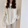 Autumn and winter new soft waxy twist soft milk blue sweater women's casual loose bottoming sweater knitted sweater top