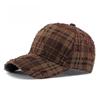 Unisex Vintage Plaid Baseball Cap, Distressed Frayed Brim Diamond Stitching, American Retro Casual Duckbill Hat