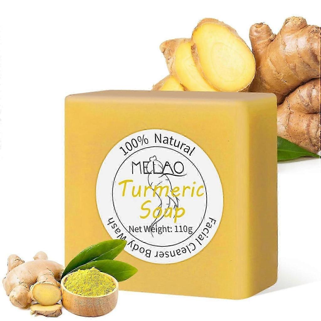 Turmeric Soap Bar, 110g Turmeric Soap for Face & Body, Natural Handmade Soap Sensitive Skin Formula, Cleansing & Moisturising less