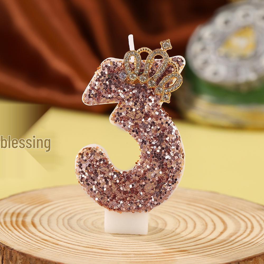 Glitter Number Candle: First Birthday Cake Decoration Prop