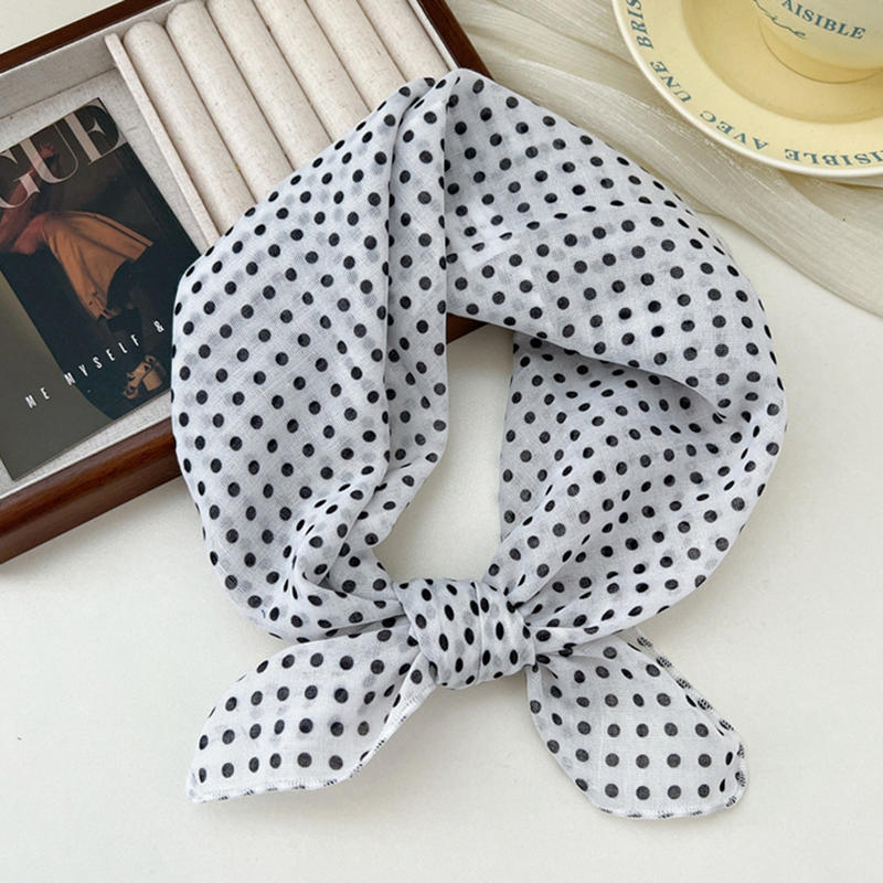 Fashion Printing Cotton Linen Small Square Scarf Summer Scarf Women's Versatile Small Scarf Head Band Hair Accessories
